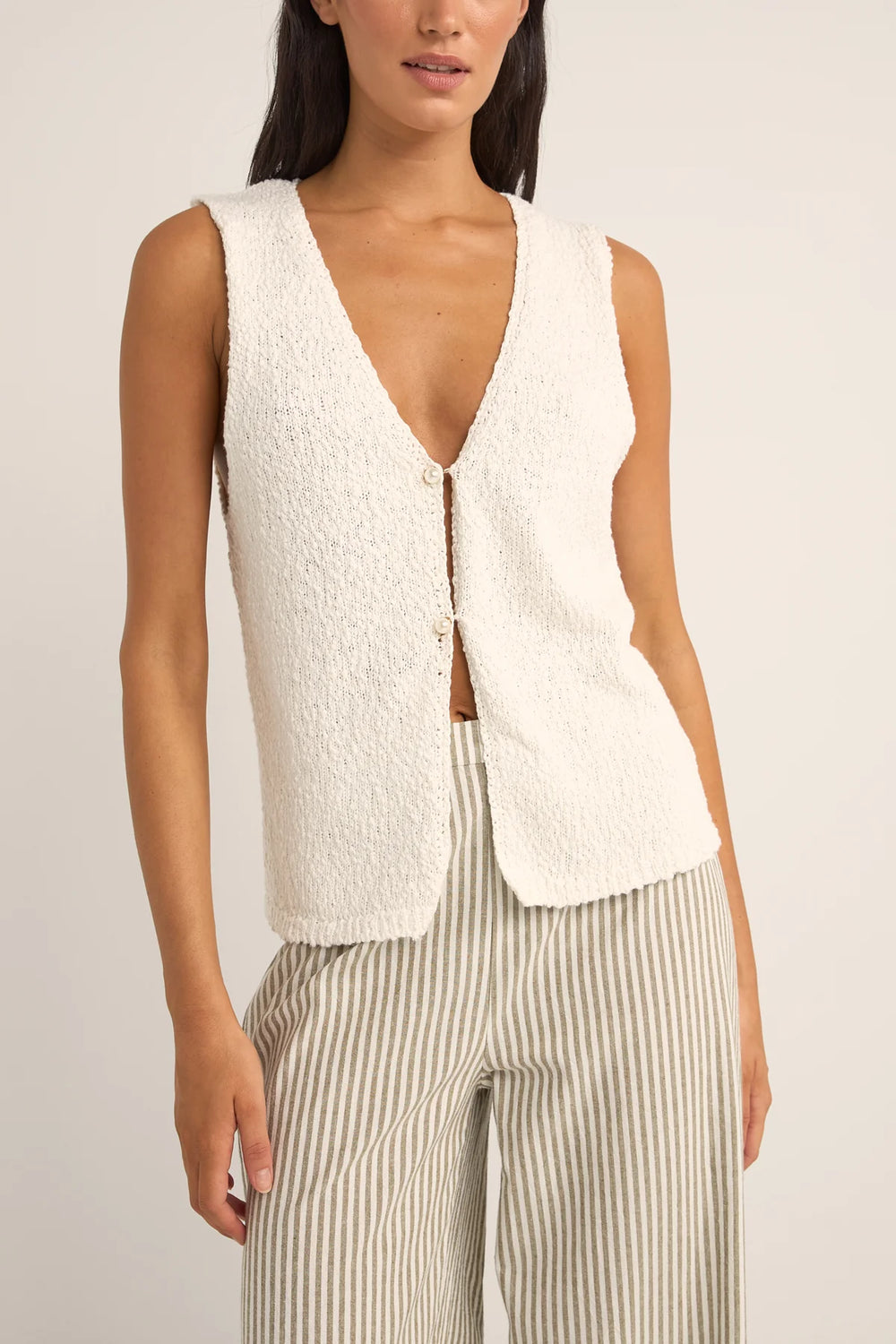 Gilet en tricot Adele Rhythm - White