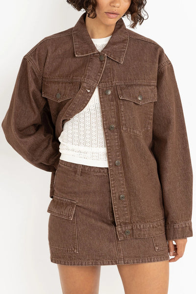 Brown|Rhythm Oversized Denim Jacket