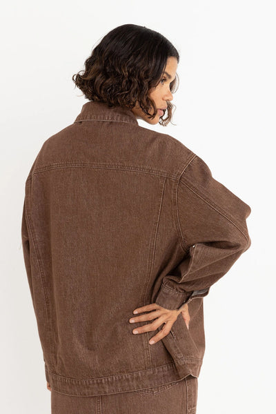 Brown|Rhythm Oversized Denim Jacket