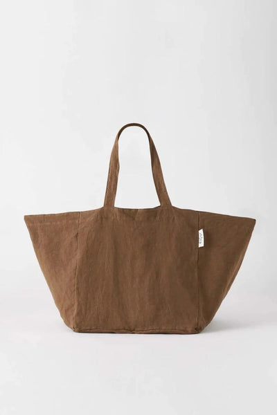 Chocolate|Linen Tote Bag - The beach people