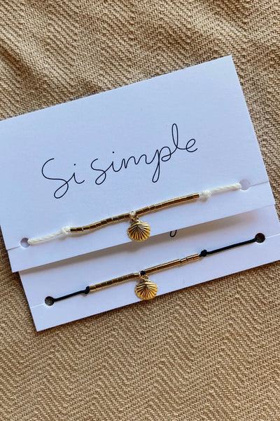 White|Si Simple Gold Filled Shell Bracelet