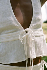 Rhythm Haut Keiki à décolleté plongeant - Cream