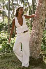 Rhythm Haut Keiki à décolleté plongeant - Cream