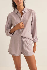 ​Chemise Rhythm Zephyr Stripe Beach - Chocolate