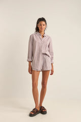 ​Chemise Rhythm Zephyr Stripe Beach - Chocolate