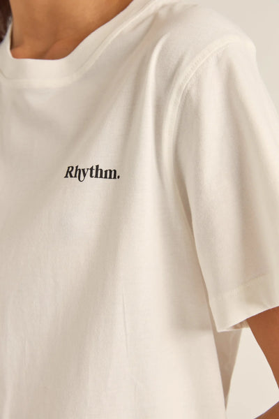 White|Rhythm Logo Boyfriend T-Shirt