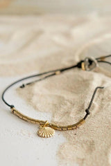 Bracelet de cheville Si Simple Coquillage 14k Or Rempli - Black